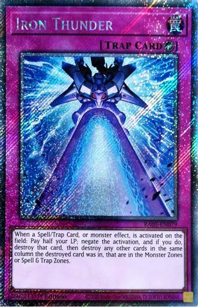 Iron Thunder (Platinum Secret Rare) - RA05-EN079 - Rarity Collection 5 1st Edition