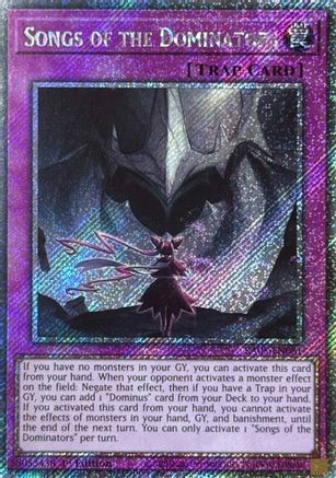 Songs of the Dominators (Platinum Secret Rare) - RA05-EN081 - Rarity Collection 5 1st Edition