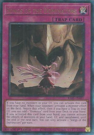 Songs of the Dominators (PUR) - RA05-EN081 - Rarity Collection 5 1st Edition