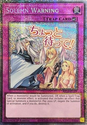 Solemn Warning (Starlight Rare) - RA05-EN126 - Rarity Collection 5 1st Edition