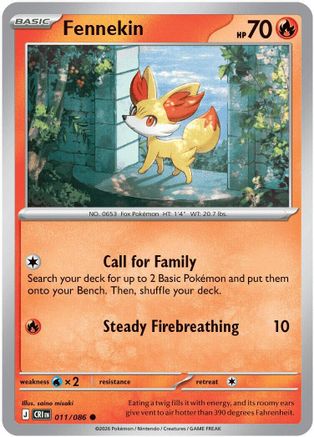 Fennekin 11 - ME04 Chaos Rising Reverse Holofoil