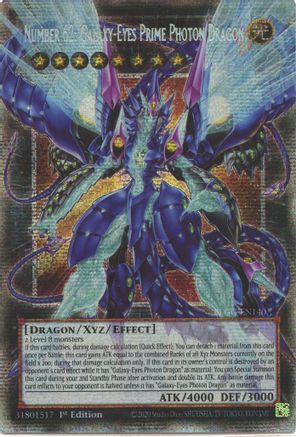 Number 62: Galaxy-Eyes Prime Photon Dragon (Extended Art) (Starlight Rare) (BLGG-EN140) - Battles of Legend: Glorious Gallery 1st Edition