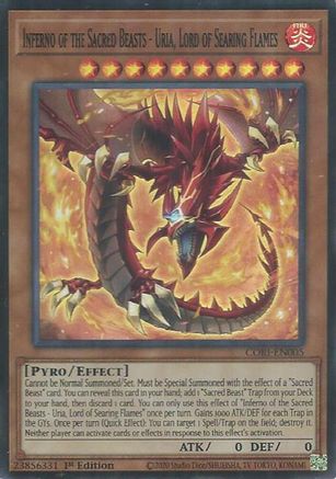 Inferno of the Sacred Beasts - Uria, Lord of Searing Flames - CORI-EN005 - Chaos Origins 1st Edition