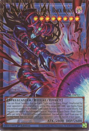 Magician of Dark Chaos - Black Chaos (Extended Art) - CORI-EN027 - Chaos Origins 1st Edition