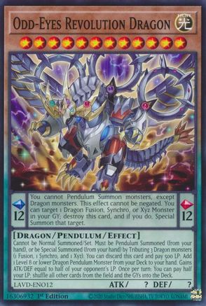 Odd-Eyes Revolution Dragon - LAVD-ENO12 - Legendary Arc-V Decks 1st Edition