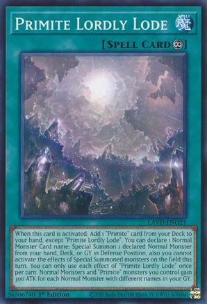 Primite Lordly Lode - LAVD-ENO21 - Legendary Arc-V Decks 1st Edition