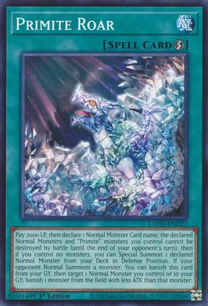 Primite Roar - LAVD-ENO22 - Legendary Arc-V Decks 1st Edition