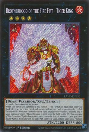 Brotherhood of the Fire Fist - Tiger King - LAVD-ENL36 - Legendary Arc-V Decks 1st Edition