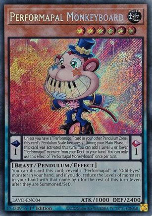 Performapal Monkeyboard (Secret Rare) - LAVD-ENO04 - Legendary Arc-V Decks 1st Edition