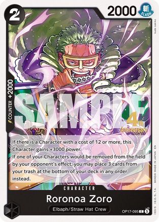 Roronoa Zoro - OP17-095 - The World's Strongest Warriors Release Event Cards