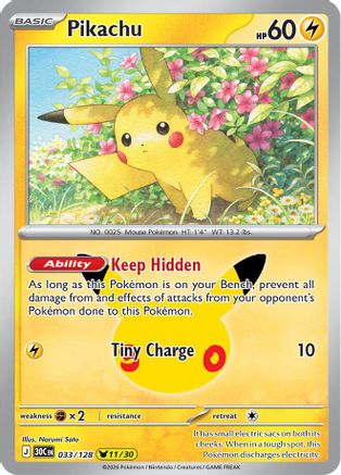Pikachu - 033/128 - ME 30th Celebration Holofoil