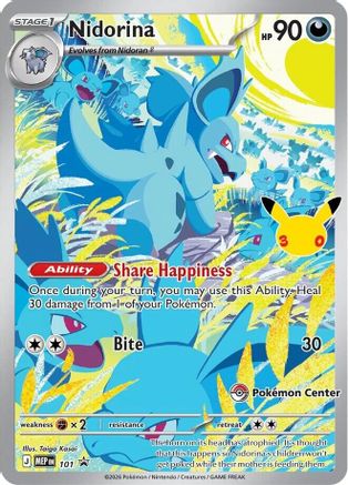 Nidorina (30th Celebration) (Pokemon Center Exclusive) - 101 - ME Mega Evolution Promo Holofoil