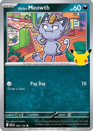 Alolan Meowth - 089/128 - ME 30th Celebration Holofoil