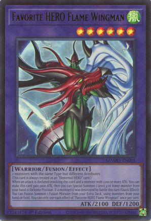 Favorite HERO Flame Wingman - MAMO-EN005 - Magnificent Monsters 1st Edition
