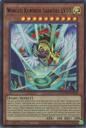 Winged Kuriboh Sabatiel LV10 - MAMO-EN006 - Magnificent Monsters 1st Edition