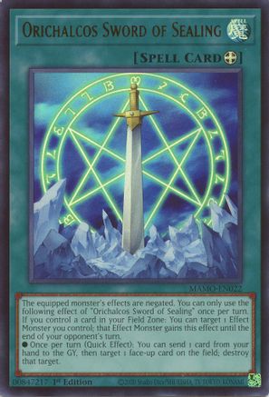 Orichalcos Sword of Sealing - MAMO-EN022 - Magnificent Monsters 1st Edition