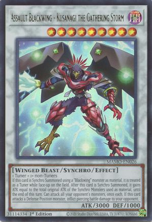 Assault Blackwing - Kusanagi the Gathering Storm - MAMO-EN026 - Magnificent Monsters 1st Edition