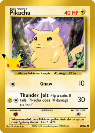 Pikachu - 058/102 - ME 30th Celebration Classic Collection Holofoil