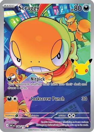 Scraggy - 140/128 - ME 30th Celebration Holofoil