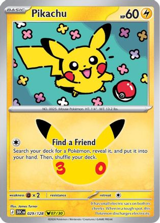 Pikachu - 029/128 - ME 30th Celebration Holofoil