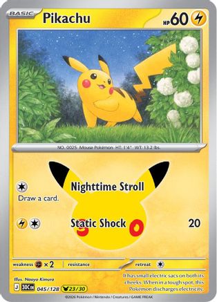Pikachu - 045/128 - ME 30th Celebration Holofoil