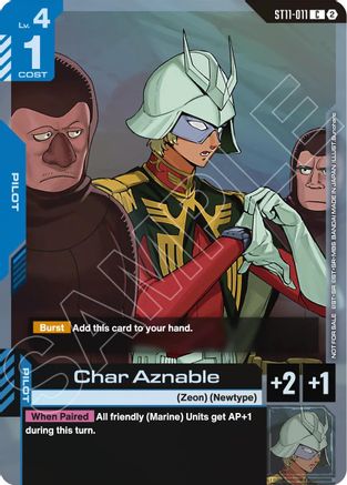 Char Aznable (ST11-ST14 Release Event) (ST11-011) - Gundam Promotional Cards Holofoil
