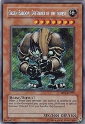 Green Baboon, Defender of the Forest (RP02-EN099) - Retro Pack 2 Limited