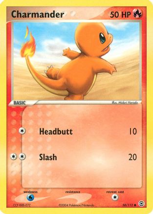 Charmander - 058/112 58/112 - FireRed & LeafGreen Reverse Holofoil