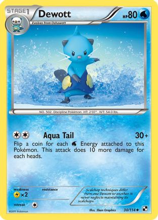 Dewott 30/114 - Black & White Reverse Holofoil