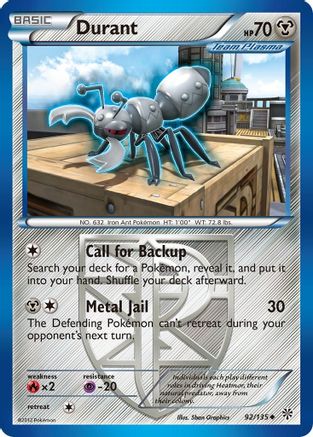 Durant (Team Plasma) (92) 92/135 - Plasma Storm Reverse Holofoil
