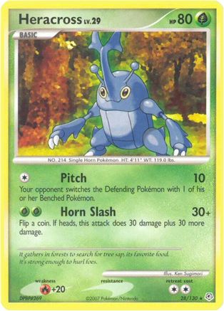 Heracross 28/130 - Diamond and Pearl Reverse Holofoil