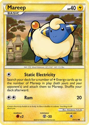 Mareep 73/123 - HeartGold SoulSilver Reverse Holofoil