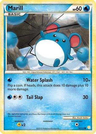 Marill 74/123 - HeartGold SoulSilver Reverse Holofoil