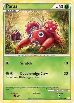 Paras 76/123 - HeartGold SoulSilver Reverse Holofoil