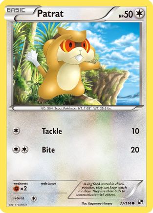 Patrat (77) 77/114 - Black and White Reverse Holofoil
