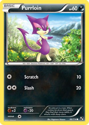Purrloin 66/114 - Black and White Reverse Holofoil