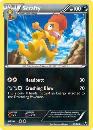 Scrafty 68/108 - Dark Explorers Reverse Holofoil