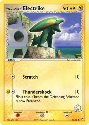 Team Aqua's Electrike - 52/95 52/95 - Team Magma vs Team Aqua Reverse Holofoil