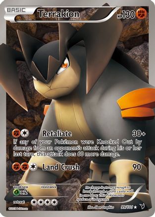 Terrakion (99 Full Art) 99/101 - Noble Victories Holofoil