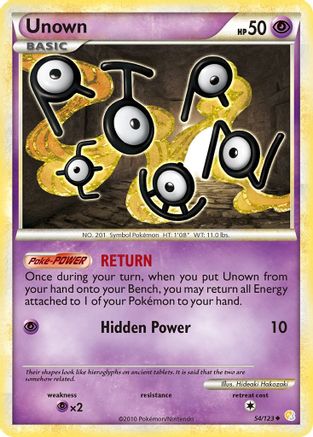 Unown (54) 54/123 - HeartGold SoulSilver Reverse Holofoil