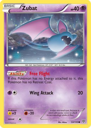 Zubat (53) 53/135 - Plasma Storm Reverse Holofoil