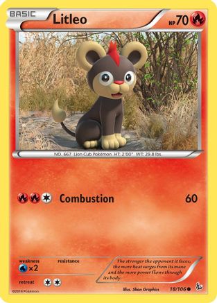 Litleo (18) 18/106 - XY Flashfire Reverse Holofoil