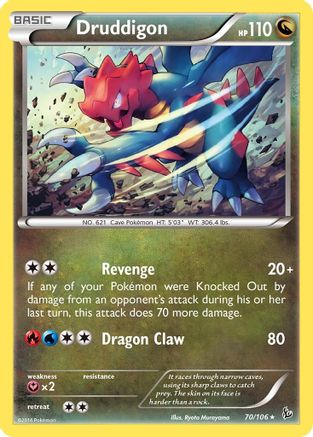 Druddigon 70/106 - XY Flashfire Reverse Holofoil