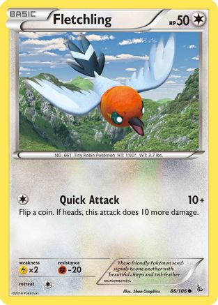 Fletchling 86/106 - XY Flashfire Reverse Holofoil