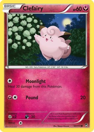Clefairy (69) 69/111 - XY Furious Fists Reverse Holofoil
