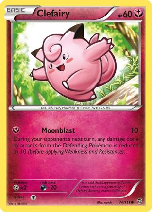 Clefairy (70) 70/111 - XY Furious Fists Reverse Holofoil