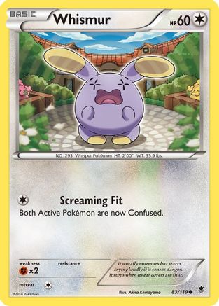 Whismur 83/119 - XY Phantom Forces Reverse Holofoil