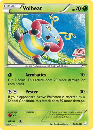 Volbeat 17/160 - XY Primal Clash Reverse Holofoil