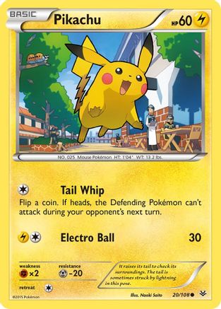 Pikachu 20/108 - XY Roaring Skies Reverse Holofoil