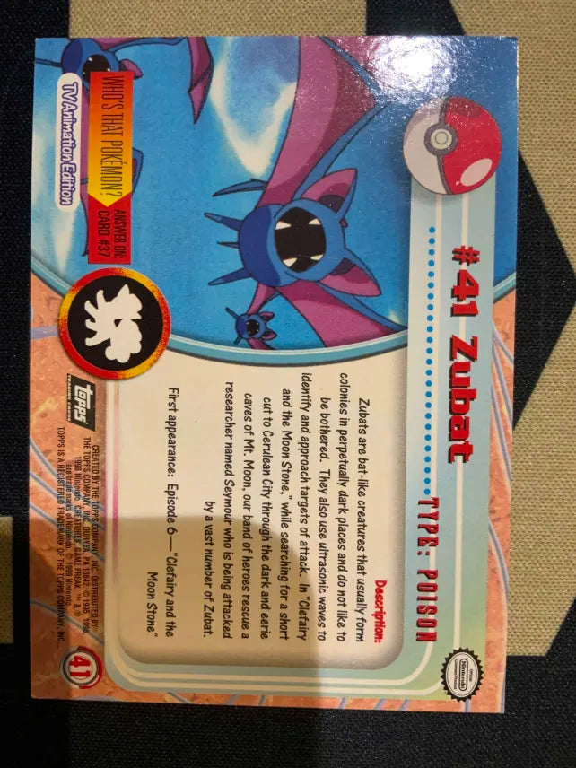 Topps Zubat #41 Holo Pokemon MP